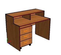 Literature Dispensing Desk with 3 Drawers