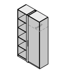 Wooden Office Wardrobe - Time.S Furniture Set