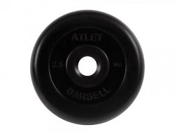 Rubber-Coated Weight Plate "Atlet", Black, 26mm, 2.5kg MB-AtletB26-2.5
