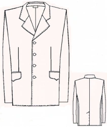 Woolen Officer's Jacket - Open Style with Collar