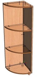 Open Shelf Unit US-2 with 3 Rounded Shelves