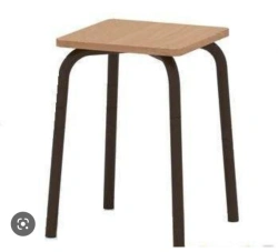 Sturdy Metal Frame Stool with Laminated Seat
