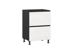 Luxury Kitchen Cabinet Facade with 2 Drawers 600 in Glossy White/Black - Sherwood LD.281140.000