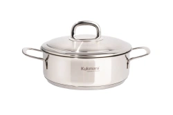 Kukmara SAFIA Stainless Steel Saute Pan with Metal Lid