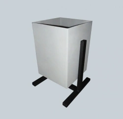Black Metal Trash Bin with Drainage Holes 30L - Model FKУ ИК-9