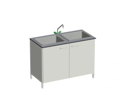 Metal Washing Table with 2 Basins, Model SMD