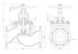 Flanged Shut-off Valve DN 150 PN 16 Series 458 (КМИА.491125.005)