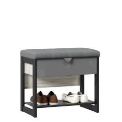 Stylish Bench 600 in White Craft Oak/Black - Model LD.678310.000