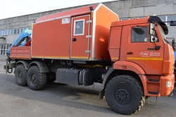 Special Van Truck with Crane Manipulator, KAMAZ 43502-D5, GIRD Model 5849AG, Modification 5849