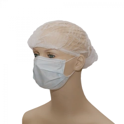 Sterile Medical Mask from Non-Woven Materials "HEKSA" (Three-Layer, Elastic, Blue)