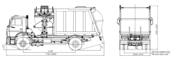 Side Loading Garbage Truck KMB-7028-08 on KAMAZ 53605 Chassis