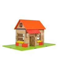 WOODBLOCKS Magnetic Wooden Constructor - 3 in 1 Houses (78 Pieces)