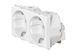 CADUCEUS ALING Experience Double Socket with Grounding 2x16A, 250V, White, Art. 74112.0