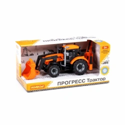 Inertia Excavator-Loader Toy for Kids – Detailed Orange Design Progress Model 91789