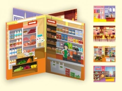 4-in-1 Role-Playing Game Panel for Kids - Shopping Center