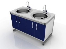 Laboratory Table with Double Sink, Model 204 – 002-1-850, 120x60x85 cm