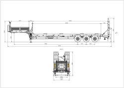 Semi-Trailer 98134V with Load Space - Frame, Platform, Front Shield, Ramp