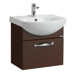 Elegant Dark Brown Wall-Mounted Vanity Cabinet Aquaton Aria 50 1A140301AA4301