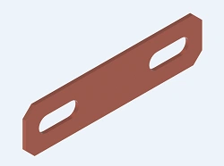 Grounding Plate PTC-E, Brass, 80x20mm, 1.5mm Thickness