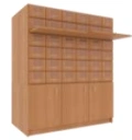 2-Module Catalog Cabinet with 36 Drawers on a Pedestal