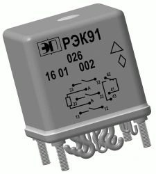 Low-Power Electromagnetic Relay with Three Main Contacts and One Auxiliary Contact REK91-V