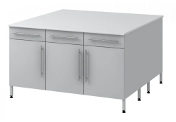 Island Table with Two Metal Support Columns 1500 OTYAL