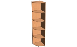 Corner Shelf Unit with Quarter Circle Shelves, Model SU-1