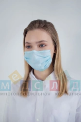 Blue Non-Sterile Disposable Three-Layer Medical Face Mask