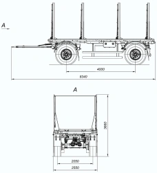 Dual-Axle Timber Transport Trailer 8465-40S with CEYLAN AS-1210-225-ST-OV Axles, 12 Ton Capacity