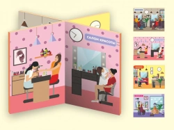 4-in-1 Role Play Game Panel for Hairdresser and Beauty Salon