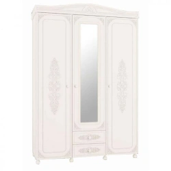 Functional 3-Door Wooden Wardrobe with Mirror "Assol" AS-27