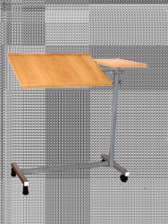 Bedside Table with Double Rotating Top on Wheels