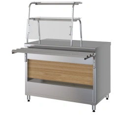 Neutral Display Counter with Shelves PNP11-02 (Decorative and Illuminated Front Panel)