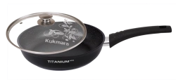 Aluminum Non-Stick Frying Pan 280mm Kukmara with Bakelite Handle and Glass Lid
