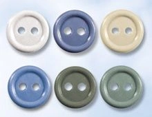Polyamide Glass-Filled Button with Two Holes, 11mm Diameter, Assorted Colors