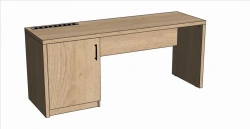 Writing Desk with Mini-Bar Cabinet Left "Adel", 1800x750x550 (Chrome)
