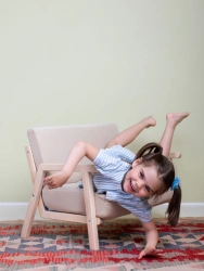 Soft Beige Children's Armchair Aurora