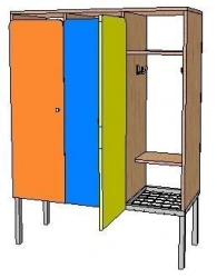 Sectional Clothing Cabinet with Metal Frame FN.MDU.01.02.00.00.00