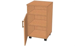 Mobile Cabinet with Door and Open Compartment - Model TP-3