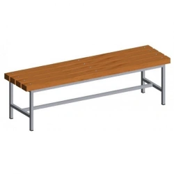 Metal Frame Bench with Wooden Seat