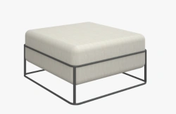 Customizable Floral Puff with Metal Frame - Model Flora V