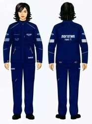 Women's Uniform Suit (Jacket, Pants) for Protection from Industrial Contaminants - Gazprom Neft Style