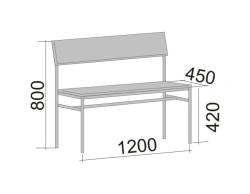 Straight Bench on Metal Frame (BA 2)