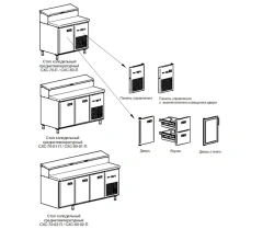 Medium-Temperature Refrigerated Tables SXS-70-02-P