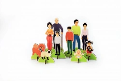 Mongoloid Family Figurine Set - Three Generations