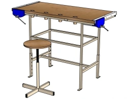 Metal Frame Woodworking Workbench without Drawer - C13