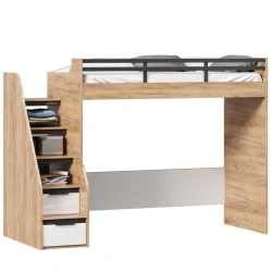 Urban Loft Right Loft Bed (Golden Oak/White)