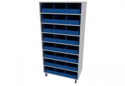 Storage Rack with 24 Bins, 750x420x1530mm