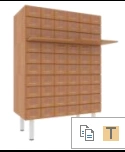 Catalog Cabinet with 60 Drawers, 3-Module, 238mm Height