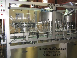 Automatic Filling and Capping Line for PET and Glass Bottles, Model ЮВЕСТ-2,5БНТ & ЮВЕСТ-2,5БН